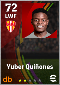 Yuber Quiñones — LWF, OVR 72, MAX 72