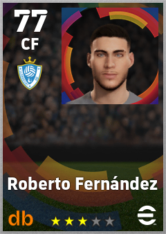 Roberto Fernández — CF, OVR 77, MAX 77