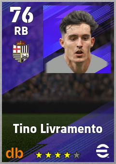 Tino Livramento — RB, OVR 76, MAX 76
