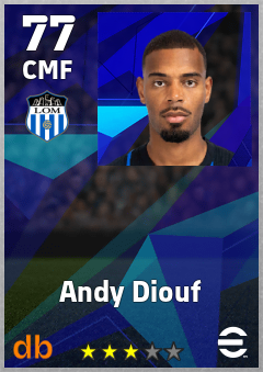 Andy Diouf — CMF, OVR 77, MAX 77