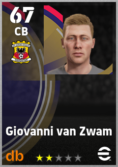 Giovanni van Zwam — CB, OVR 67, MAX 67