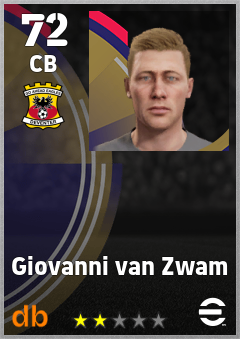 Giovanni van Zwam — CB, OVR 72, MAX 72
