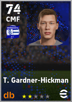 T. Gardner-Hickman — CMF, OVR 74, MAX 74