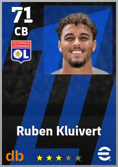 Ruben Kluivert — CB, OVR 71, MAX 71