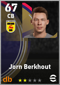 Jorn Berkhout — CB, OVR 67, MAX 67