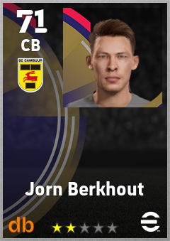 Jorn Berkhout — CB, OVR 71, MAX 71