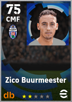 Zico Buurmeester — CMF, OVR 75, MAX 75