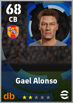 Gael Alonso — CB, OVR 68, MAX 68