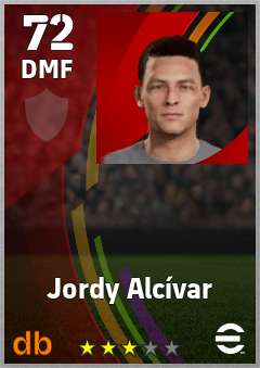 Jordy Alcívar — DMF, OVR 72, MAX 72