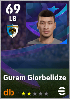 Guram Giorbelidze — LB, OVR 69, MAX 69