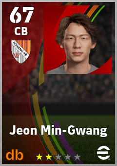 Jeon Min-Gwang — CB, OVR 67, MAX 67