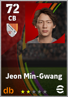 Jeon Min-Gwang eFootball player card
