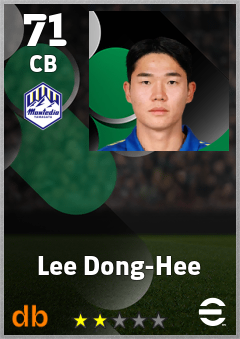Lee Dong-Hee — CB, OVR 71, MAX 71