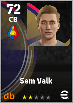 Sem Valk — CB, OVR 72, MAX 72