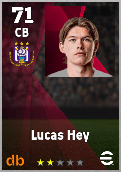 Lucas Hey — CB, OVR 71, MAX 71