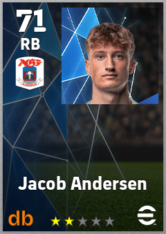 Jacob Andersen — RB, OVR 71, MAX 71
