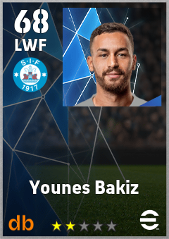 Younes Bakiz — LWF, OVR 68, MAX 68