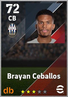 Brayan Ceballos — CB, OVR 72, MAX 72
