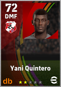 Yani Quintero — DMF, OVR 72, MAX 72
