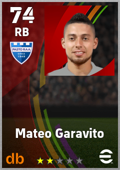 Mateo Garavito — RB, OVR 74, MAX 74