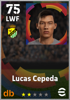 Lucas Cepeda — LWF, OVR 75, MAX 75