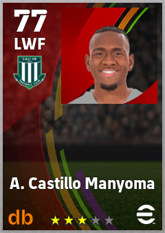 A. Castillo Manyoma — LWF, OVR 77, MAX 77