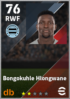 Bongokuhle Hlongwane — RWF, OVR 76, MAX 76