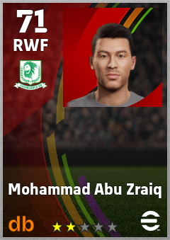 Mohammad Abu Zraiq — RWF, OVR 71, MAX 71