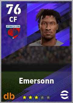 Emersonn — CF, OVR 76, MAX 76