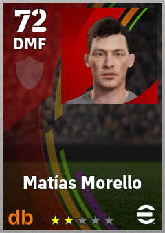 Matías Morello — DMF, OVR 72, MAX 72
