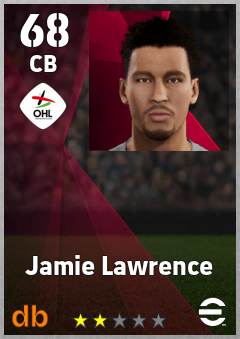 Jamie Lawrence — CB, OVR 68, MAX 68