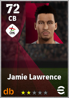 Jamie Lawrence — CB, OVR 72, MAX 72