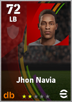 Jhon Navia — LB, OVR 72, MAX 72