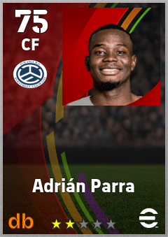 Adrián Parra — CF, OVR 75, MAX 75