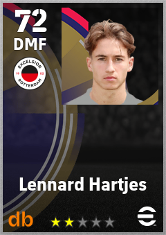 Lennard Hartjes — DMF, OVR 72, MAX 72