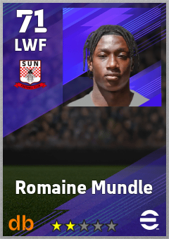 Romaine Mundle — LWF, OVR 71, MAX 71