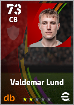 Valdemar Lund — CB, OVR 73, MAX 73