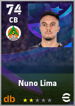 Nuno Lima — CB, OVR 74, MAX 74