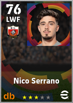 Nico Serrano — LWF, OVR 76, MAX 76