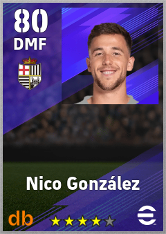 Nico González — DMF, OVR 80, MAX 80