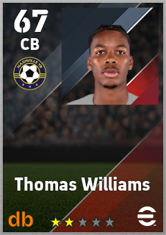 Thomas Williams — CB, OVR 67, MAX 67