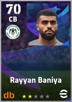 Rayyan Baniya — CB, OVR 70, MAX 70