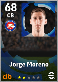 Jorge Moreno — CB, OVR 68, MAX 68
