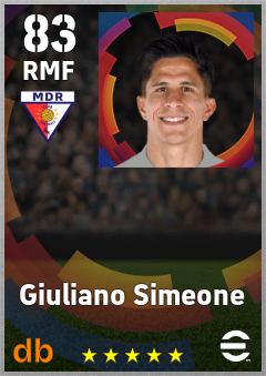 Giuliano Simeone — RMF, OVR 83, MAX 83