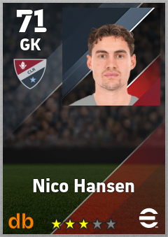 Nico Hansen — GK, OVR 71, MAX 71