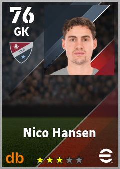 Nico Hansen — GK, OVR 76, MAX 76