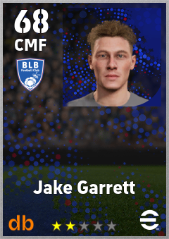 Jake Garrett — CMF, OVR 68, MAX 68