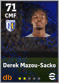 Derek Mazou-Sacko — CMF, OVR 71, MAX 71