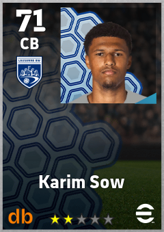 Karim Sow — CB, OVR 71, MAX 71