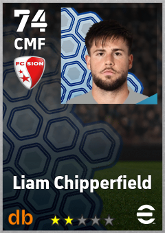 Liam Chipperfield — CMF, OVR 74, MAX 74